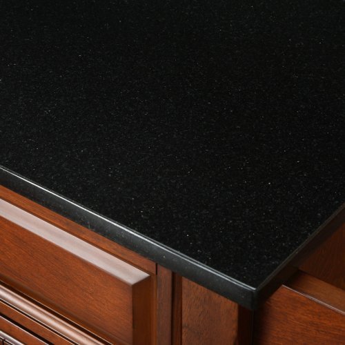 Crosley Furniture KF30004EBK Solid Black Granite Top Island