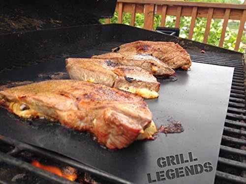 #1 Rated Barbecue Grill Mat - Set of 2 BBQ Mats - Make Grilling Meals Easy - Nothing Falls Through The Cracks! Perfect Size For Your Grill to Prepare Steak, Chicken, Burgers, Fish & Seafood, Vegetables, Pancakes, Pizza. Each Mat is Non-stick, Easy to Clean & Reusable. Bake Without A Mess. Great For Camping To Cook Every Meal With No Flame Ups. Charcoal and Gas Grilling Accessory - 100% Money Back Guarantee!