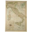 Italy Map Cavallini Papers Poster, Decorative Wrap 20 by 28 inches