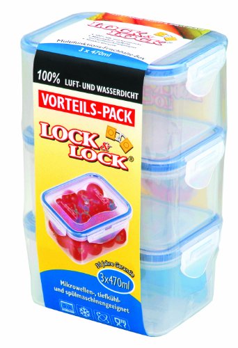Lock & Lock HPL8070LT3 Vorteilspack Multifunktionsboxen rechteckig
