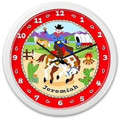 Olive Kids - Ride Em Personalized Clock (White)