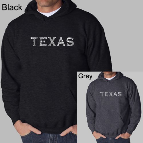 Men's GREY Texas Hooded Sweatshirt XL - Created Using the Most Popular Cities in Texas