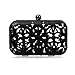 BMC Cut Out Faux Leather Covered See Through Clear Hard Plastic Fashion Clutch