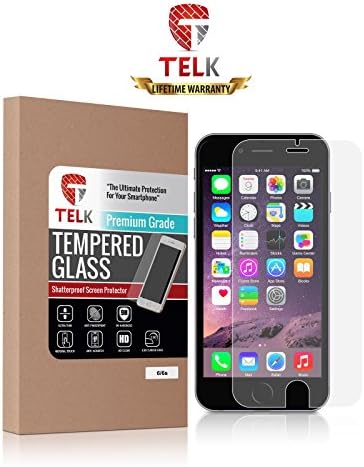 TELK Tempered Glass Screen Protector for iPhone 6 and iPhone 6s HD Clear Shatterproof + Warranty