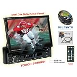 Nitro BMWX-4768 7-Inch Touchscreen Monitor One Din In-Dash DVD CD AM FM USB SD Bluetooth Receiver Fully Motorized, Detachable Front Panel