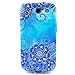 For Galaxy S3 , ivencase Beautiful Blue Tribal Pattern Slim Soft TPU Gel Texture Ultra Thin [Flexible] Bumper Protective Rear Skin Case Cover Perfect Fit for Samsung Galaxy S3 III i9300