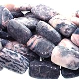 Pink Zebra Jasper : Rectangle-Plain - 22mm Height, 12mm Width, Sold by: 16 Inch Strand with Angel Mountain Beads Heart Charm (.625 x .570 inches)