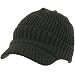 Waffle Knit Light Jeep Visor Skull Beanie Cap Hat Charcoal Gray
