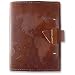 Genuine Leather Travel Journal - Global Map Design, Saddle Brown, 7.25