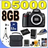 cheap Nikon D5000 12.3 MP DX Digital SLR Camera with 2.7-inch Vari-angle LCD (Body Only) BigVALUEInc Accessory Saver 8GB Battery/Rapid Charger Bundle