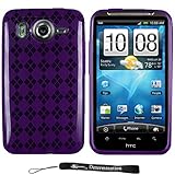 Purple Smooth Durable TPU Skin with Argyle Texture Design Protector / Silic ....