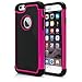 iPhone 6 Plus Case, MagicMobile® Rugged Impact Resistant Shockproof iPhone 6 5.5 Case Double Layer Cover Hard Shell and Soft Flexible Silicone Skin [ Color: Black - Hot Pink ] Armor Case for iPhone 6 Plus with Screen Protector and Stylus [Compatible Only with iPhone 6 Plus (5.5) ]