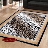 Large Modern Animal Print Out Of Africa Serengetti Leopard Rug