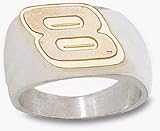 Aric Almirola 9/16 10KT Gold Medium #8 on Sterling Silver Men's Ring