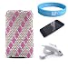 Ipod Touch 2nd and 3rd generation Pink Waves Full Diamond Rhinestones Back Cover + Sc...