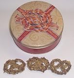 Scott's Cakes Milk Chocolate Covered Pretzel with Walnuts in a Mini Red Bow Tin