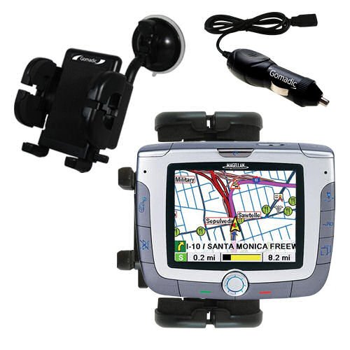 Electronics: Magellan Roadmate 6000T Flexible Auto Windshield Holder with Car Charger Uses Gomadic TipExchange