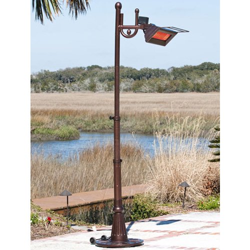 Hammer Tone Bronze Tradition Design Pole Mounted Infrared Patio Heater