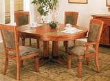 5pcs Dining Table and Chairs Set with Slate Inlay in Warm Oak Finish