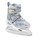 Bladerunner Girls Adjustable Phaser 4 Size Ice Skate (White/Light Blue, US 1 to 4)