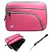 Pink Retro Design Slim Protective Soft Neoprene Cover Carrying Case Sleeve with Extra Pocket // Airport Check-Point-Friendly // For Dell Inspiron Duo 1090 Netbook Notebook 10.1 Inch Screen