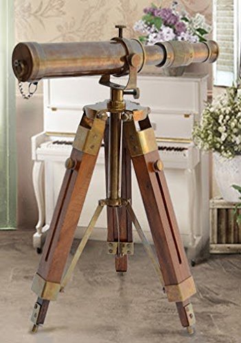 Nautical Brass Antique Telescope Spyglass With Wooden 