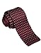 H2H Mens Casual Heart Patterned Knit Neck Tie Wine (KMANT06)