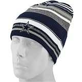 Reebok Dallas Cowboys Gray Striped Team Colors Reversible Knit Beanie