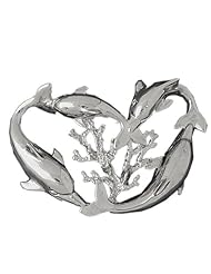 Clevereves 14K White Gold Pendant Dolphins and Coral 13.2 - Gram(s)