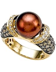 Carlo Viani® South Sea Brown Pearl Ring with Brown Diamonds