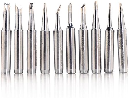 Persder 10pcs Solder Soldering Iron Tip for Hakko Atten Quick Station 900m 933 907 936 852 852d 852+ 936 937 -Silver