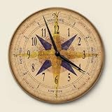 Compass Nautical Wall Clock Art Kitchen Home Decor