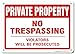Private Property No Trespassing Violators will Be Prosecuted Sign, 10
