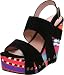 Betsey Johnson Women's Ajaya Wedge Sandal,Black Suede,7 M US