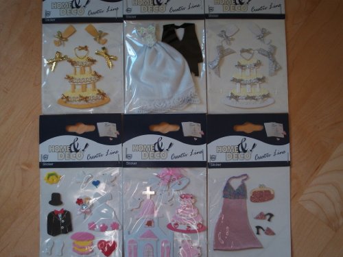 Sticker 3-D für Hochzeit / Goldene