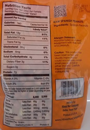 Hines Nut Company Orchard Fresh Extra Fancy All Natural Premium Quality Nuts (Peanuts Spanish 12 Ounce, 1 Pack)