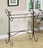 Freestanding towel rack in black finish
