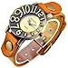 Sinceda Genuine Leather Punk Retro Arabic Numerals Women's Fashion Watch
