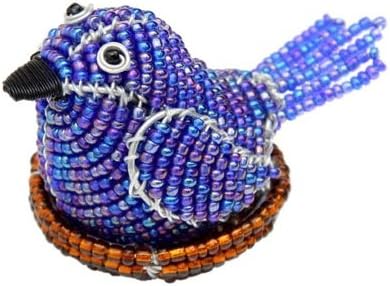 Grass Roots Creations Bird Beadworx Sculpture, Mini, Blue