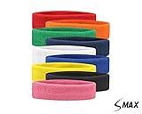 SMax Sportline Head Band,Terry Cloth Headband,Gym Workout Yoga Exercise & Fitness PINK