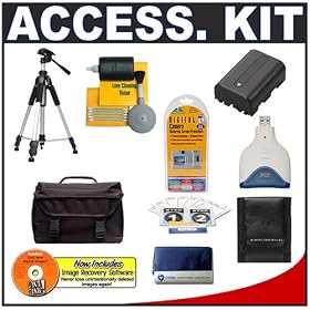 Accessory Kit for Sony Alpha DSLR-A100 A100H A100K A700 Digital SLR Camera with Sony NP-FM500H... by Sony