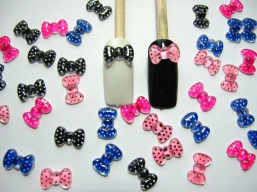 Nail Hall 3D 40pcs Colorful Polka Dot Bow Nail Art DIY Decorations