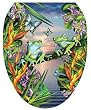 Toilet Tattoos TT-LS01-O Frogs in the Moonlight Design, Elongated