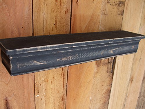 Floating Black MANTLE SHELF, Wall shelf, CEDAR, Distressed, French Country, Paris, Shabby Chic, Aged, Primitive, Handmade