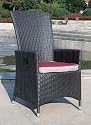 Ambientehome 63444AM Verstellbarer Sessel Prince Polyrattan, schwarz