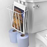 Over Tank Toilet Paper & Magazine Rack in White by Spectrum