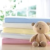 Izziwotnot Cotton Flat Sheet, White, Moses/Crib, 2 Pack