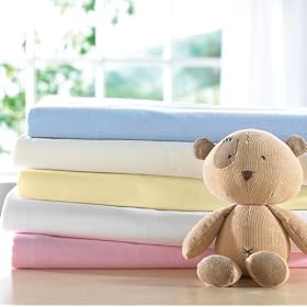 Izziwotnot Jersey Fitted Sheet, Cream, Moses, 2 Pack