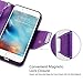 iPhone 6 Case, iPhone 6S Case,Vakoo Wallet Leather Folio Slim Fit Soft TPU Back Case for Apple iPhone 6/6S with Magnetic Closure and Wrist Strap - Purple / White