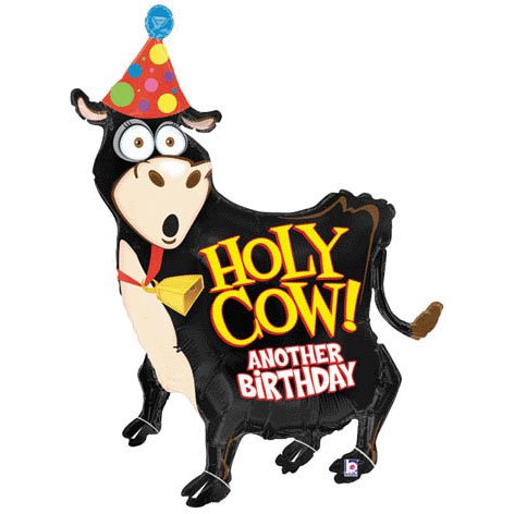 Betallic Holy Cow Another Birthday Mylar Large Balloon, 42", Multicolor